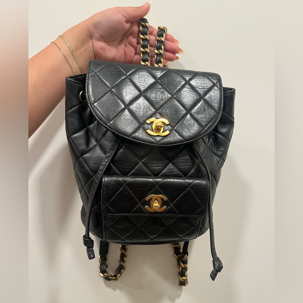 CHANEL Lambskin Duma BackPack Small Black